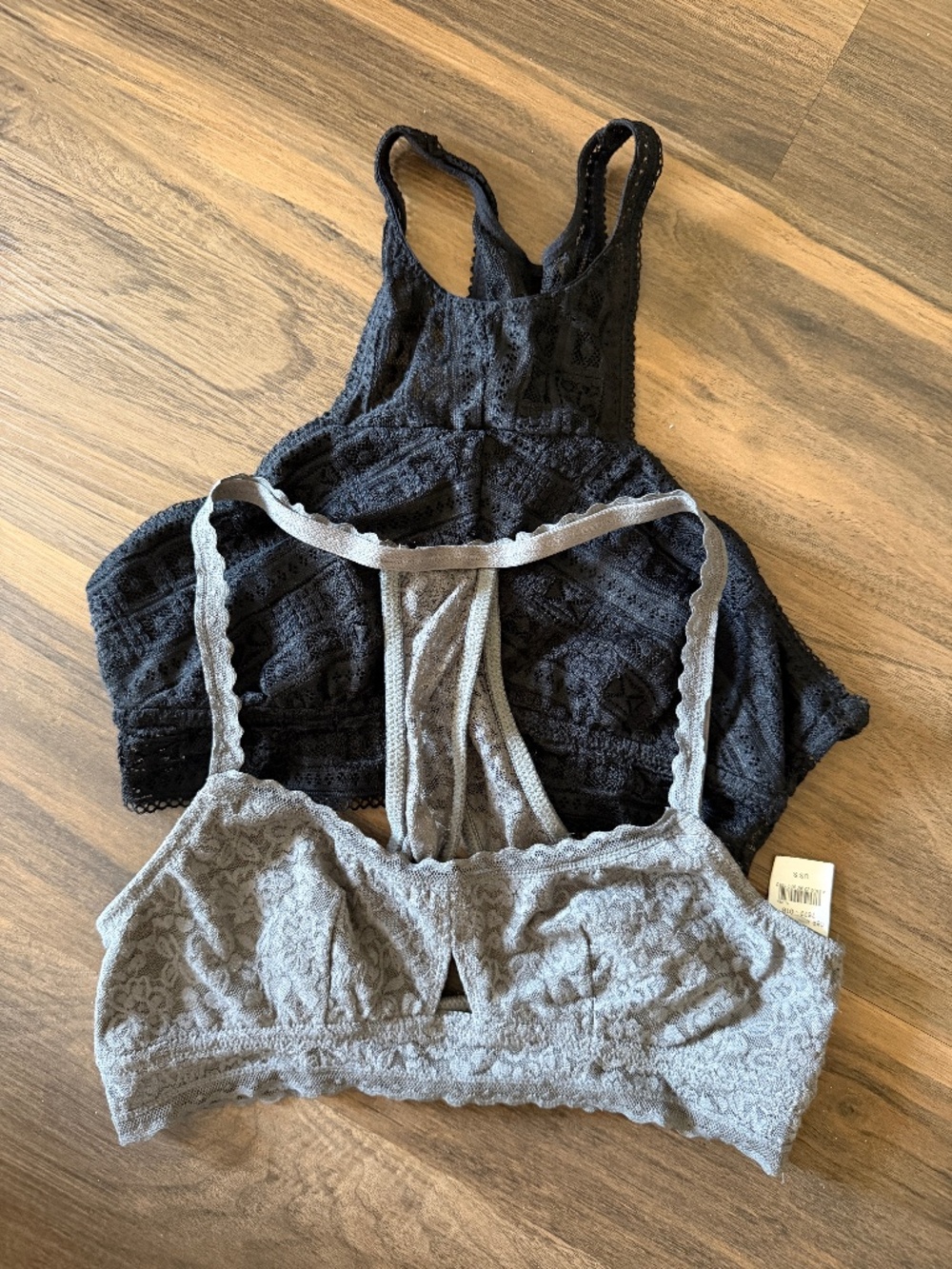 Aerie Lace Racerback Bralette Bundle Black and Gray Size Small